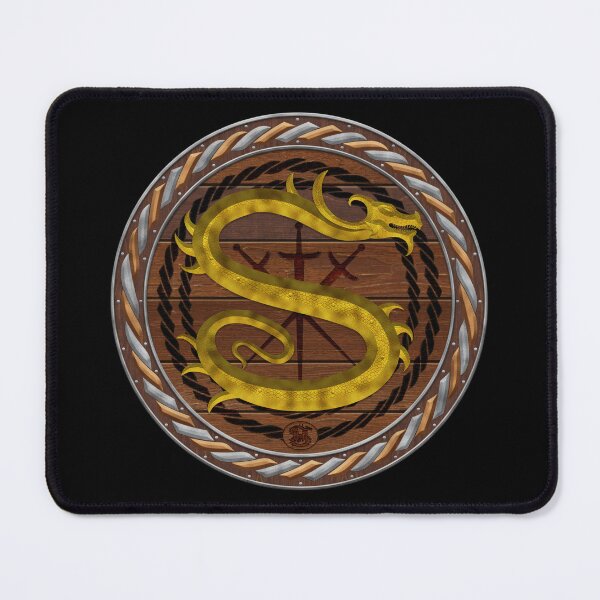Item preview, Letter S of the Dragonfont Initial Capital Monogram on Shield Frame Silver and Copper 1 designed and sold by Swabcraft.