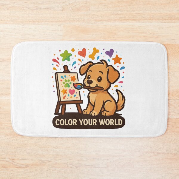 Item preview, Artistic Puppy Painter – “Color Your World” Cute Creative Dog Design designed and sold by PawWave.