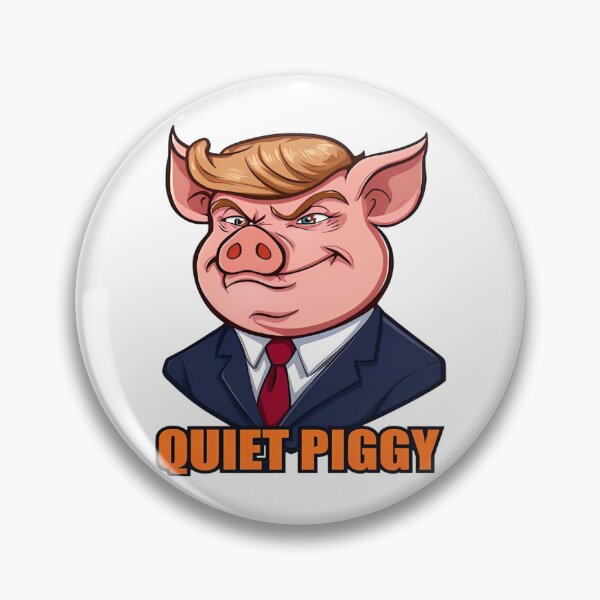 Item preview, Quiet Piggy Political Cartoon – Anti-Trump Satire Pig – Funny Digital Illustration – Humorous Statement Print designed and sold by judithcooley.