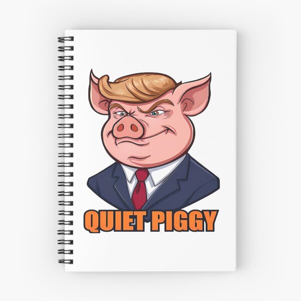 Item preview, Quiet Piggy Political Cartoon – Anti-Trump Satire Pig – Funny Digital Illustration – Humorous Statement Print designed and sold by judithcooley.