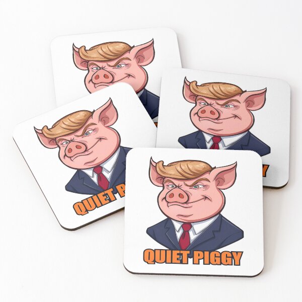 Item preview, Quiet Piggy Political Cartoon – Anti-Trump Satire Pig – Funny Digital Illustration – Humorous Statement Print designed and sold by judithcooley.