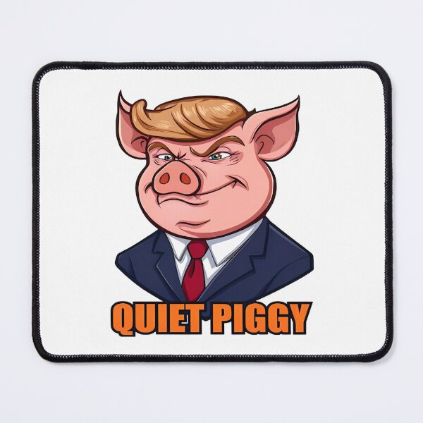 Item preview, Quiet Piggy Political Cartoon – Anti-Trump Satire Pig – Funny Digital Illustration – Humorous Statement Print designed and sold by judithcooley.