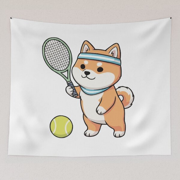 Item preview, Paw-fect Serve! Adorable Shiba Inu Tennis Design designed and sold by Cute-Ur-Day.