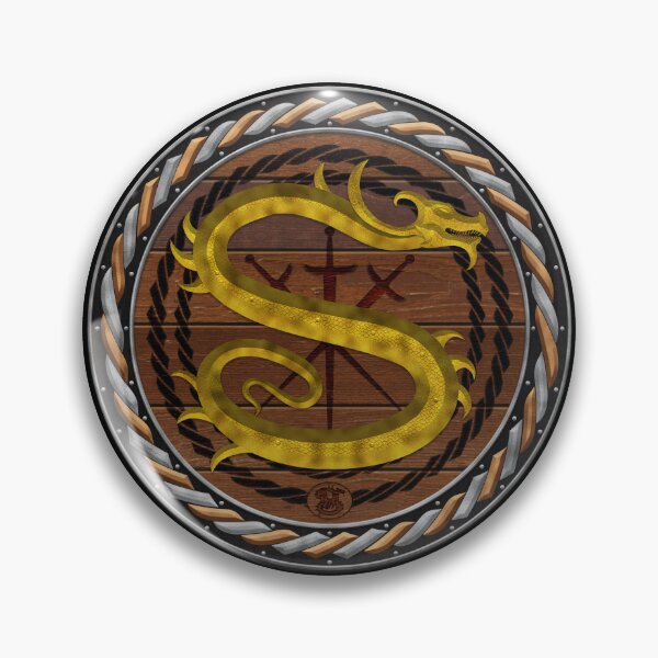 Item preview, Letter S of the Dragonfont Initial Capital Monogram on Shield Frame Silver and Copper 2 designed and sold by Swabcraft.