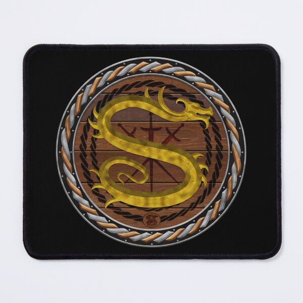 Item preview, Letter S of the Dragonfont Initial Capital Monogram on Shield Frame Silver and Copper 2 designed and sold by Swabcraft.