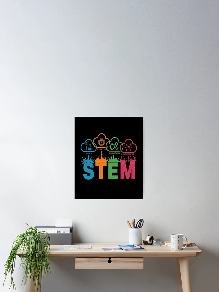 Thumbnail 2 of 3, Poster, Science Technology Engineering Math School Tee designed and sold by HaileyRobel.