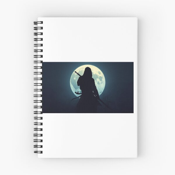 Item preview, “Moonlit Samurai – Silhouette Under the Full Moon” designed and sold by ZenPop Art.