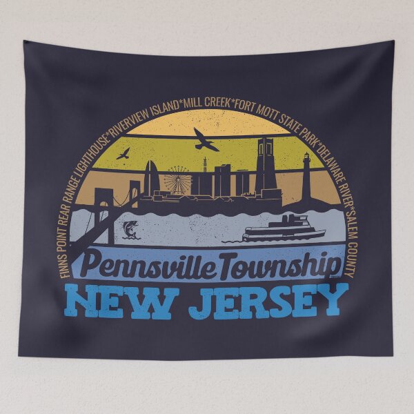Item preview, Pennsville Township New Jersey Sunset Retro Vintage Local Pride Logo designed and sold by CRHPOD20.