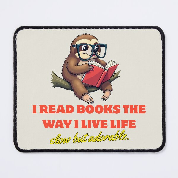 Item preview, Cartoon Sloth Wearing Glasses and Reading a Book designed and sold by southerndoll67.