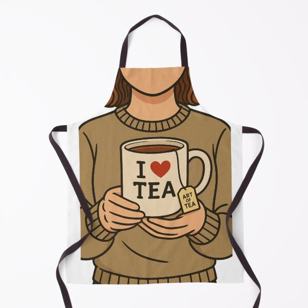 Item preview, I Love Tea Mug Art – Cozy Cartoon Tea Lover Illustration with Khaki Sweater & Art of Tea Tag designed and sold by Item Geeks.