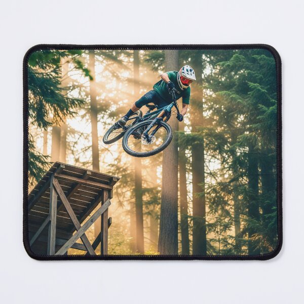 Item preview, Thrilling aerial feat executed above a hefty wooden ramp. designed and sold by Hinson MTB Visuals.