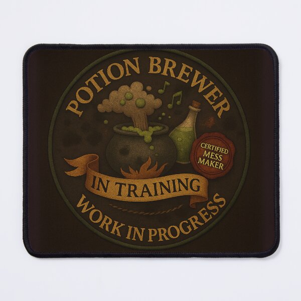 Item preview, Potion Brewer in Training • Alchemy Humor Patch Design designed and sold by fairmaiden7.