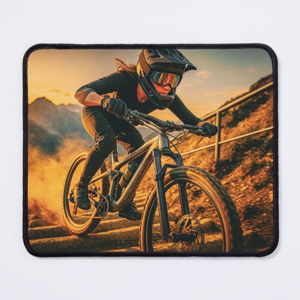 Item preview, Fearless Alpine Rider Tackles Steep, Narrow Concrete Staircase. designed and sold by Hinson MTB Visuals.