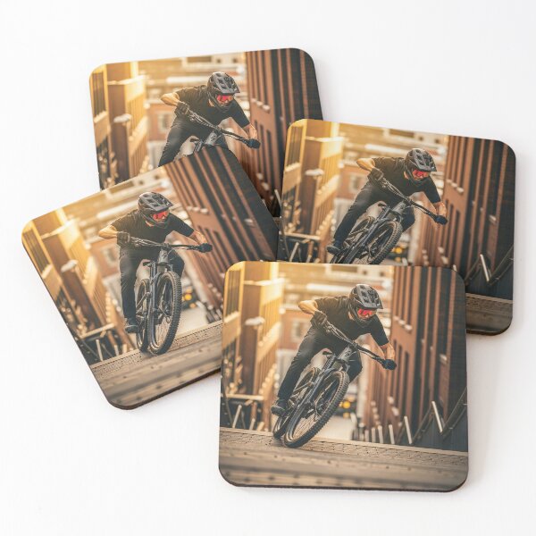 Item preview, Fearless Rider Blazes Up Long City Steps. designed and sold by Hinson MTB Visuals.