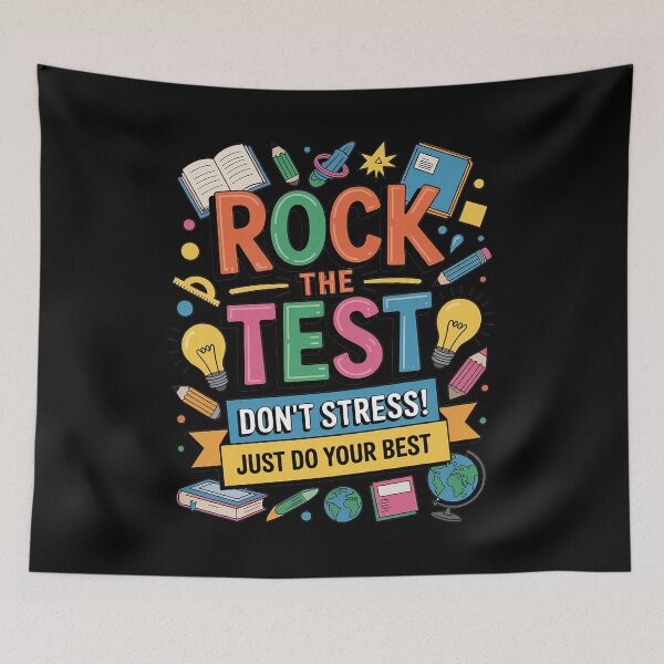 Item preview, Rock The Test Dont Stress Testing Day Teachers Students designed and sold by AmparoBoyle.