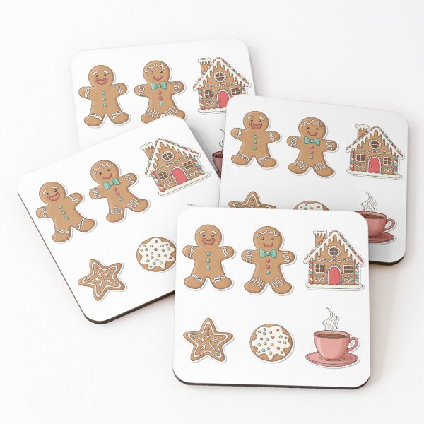 Item preview, Cute Gingerbread Friends Cookie Set | Hand-Drawn Christmas Holiday Illustration designed and sold by ebocraft.