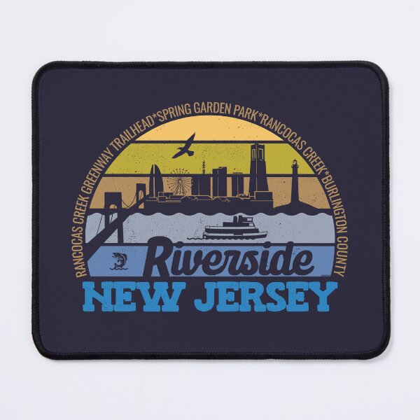 Item preview, Riverside New Jersey Sunset Retro Vintage Local Pride Logo designed and sold by CRHPOD20.