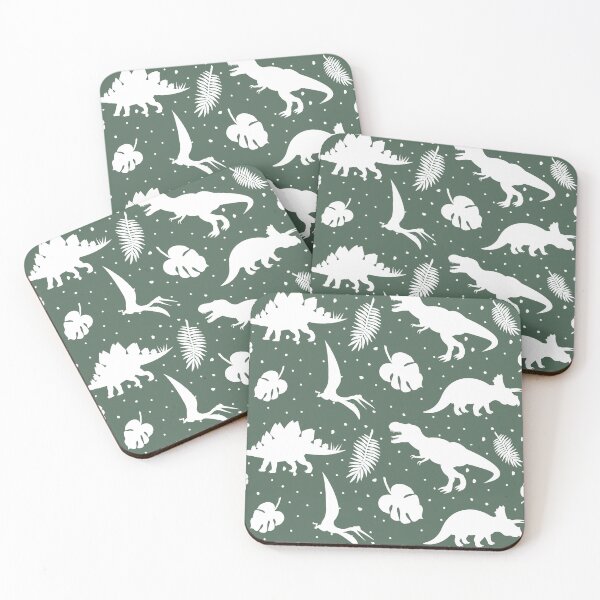 Item preview, Dinosaur Green White Silhouette Modern Elegant Minimalist Design designed and sold by Dream Avenue Media.