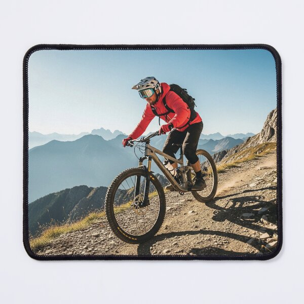 Item preview, Mountain biker riding rugged alpine trail at sunrise. designed and sold by Hinson MTB Visuals.