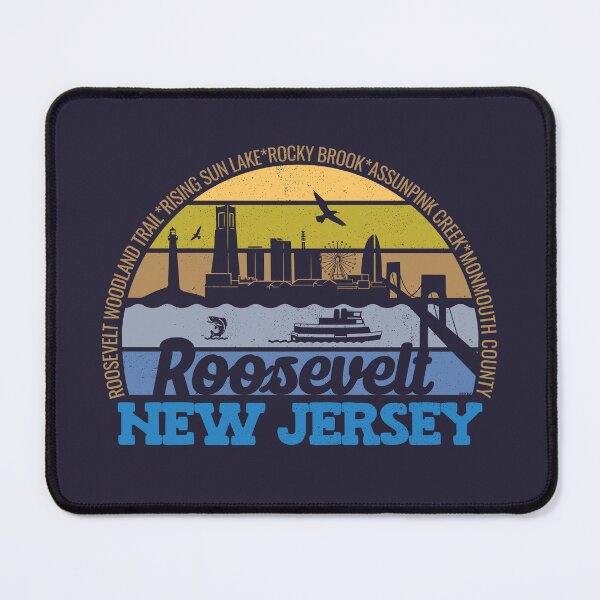 Artikelvorschau, Roosevelt New Jersey Sunset Retro Vintage Logo mit lokalem Stolz entworfen und verkauft von CRHPOD20.