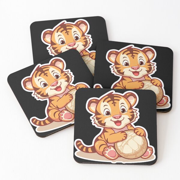 Item preview, Adorable Cartoon Tiger Playing with Ball Illustration designed and sold by flagshiptee.