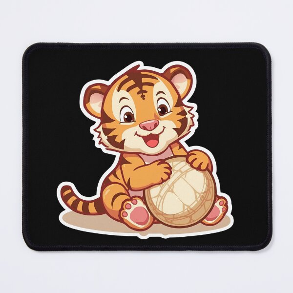Item preview, Adorable Cartoon Tiger Playing with Ball Illustration designed and sold by flagshiptee.