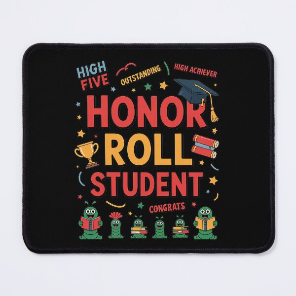Item preview, Honor Roll Student Gift for Girls & Boys - Black, Small, V-Neck, Short  designed and sold by AmparoBoyle.