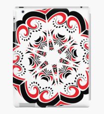 Floral Black and Red Round Ornament iPad Case/Skin