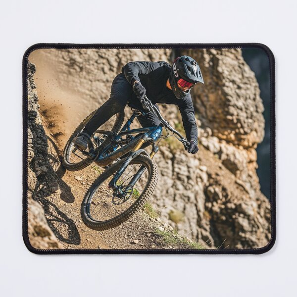 Item preview, Extreme mountain biker on a vertical rock face in a desert environment. designed and sold by Hinson MTB Visuals.