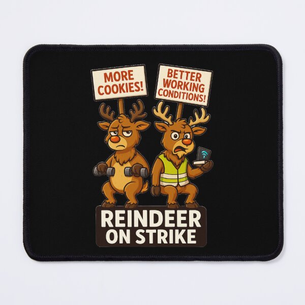 Item preview, Reindeer On Strike – Funny Christmas Protest Sticker designed and sold by StickerVibeStudio.