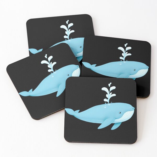Item preview, Adorable Cartoon Blue Whale Spraying Water Illustration designed and sold by flagshiptee.