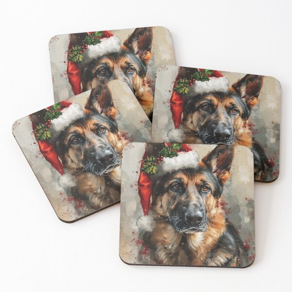 Item preview, The German Santa Holiday Shepherd Portrait designed and sold by ArgentoArt.