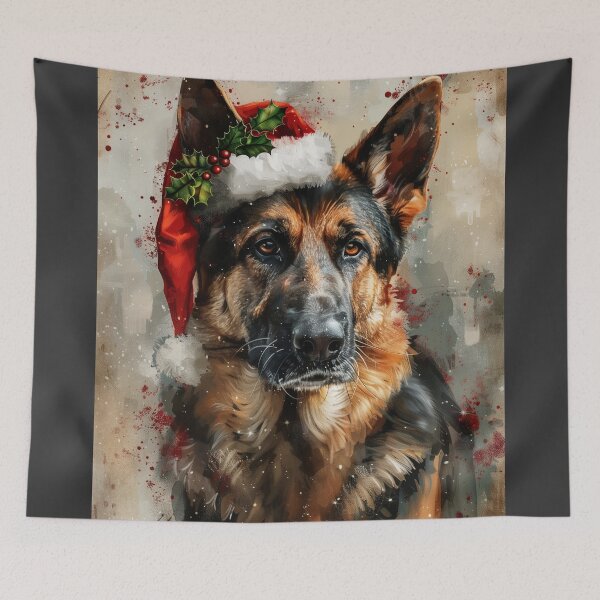 Item preview, The German Santa Holiday Shepherd Portrait designed and sold by ArgentoArt.