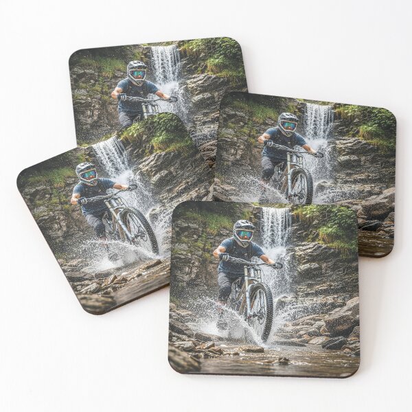 Item preview, Passing through a stream behind a waterfall. designed and sold by Hinson MTB Visuals.