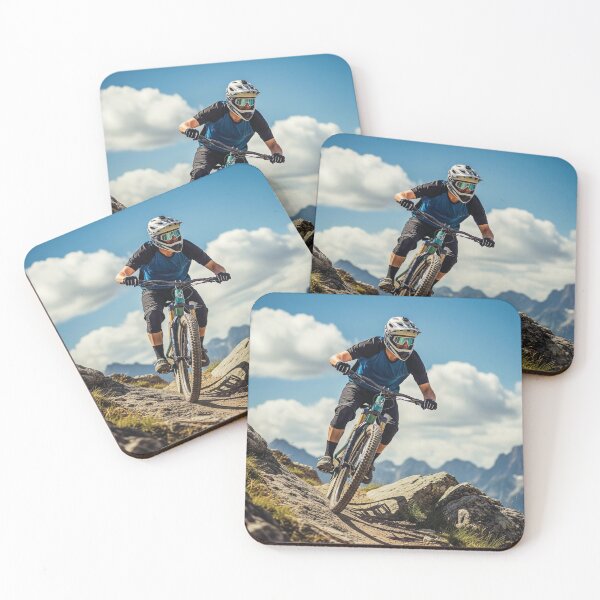 Item preview, Tackling a high-altitude rocky mountain trail. designed and sold by Hinson MTB Visuals.