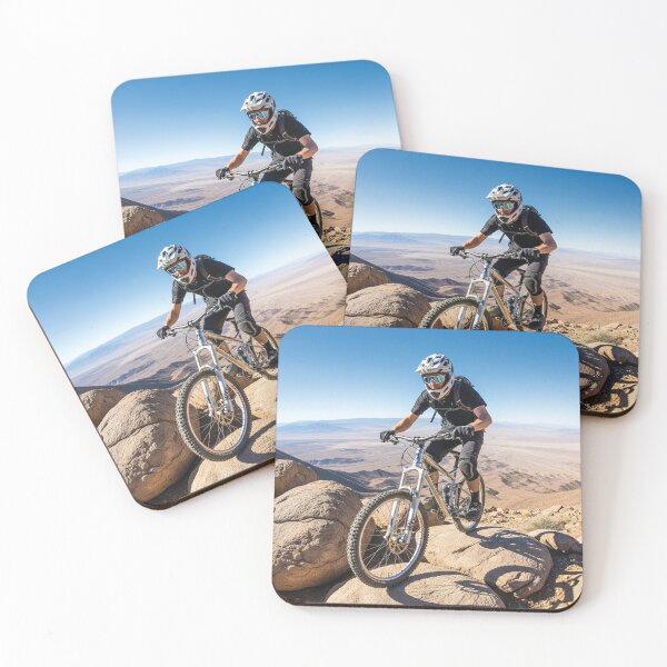 Item preview, Conquering a rocky, high-altitude desert ridge trail. designed and sold by Hinson MTB Visuals.