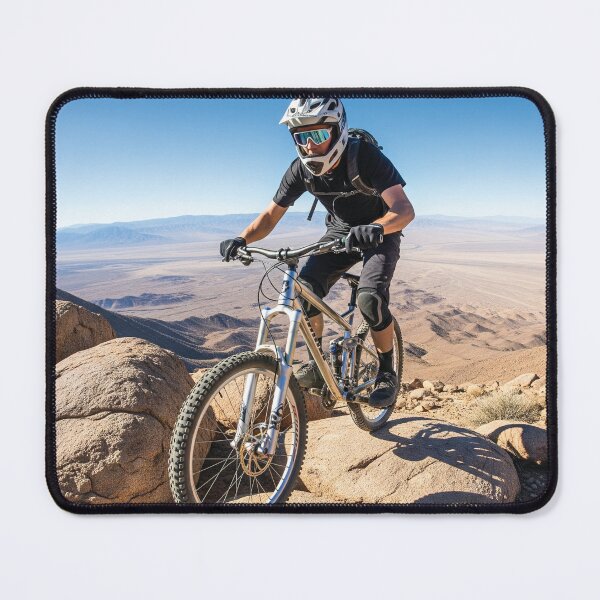Item preview, Conquering a rocky, high-altitude desert ridge trail. designed and sold by Hinson MTB Visuals.