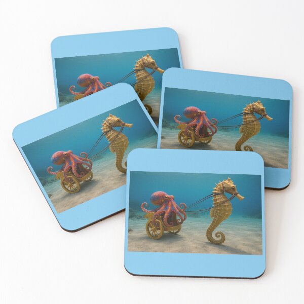 Item preview, Octopus in Roman Chariot Pulled by Seahorse designed and sold by Tridentulus.