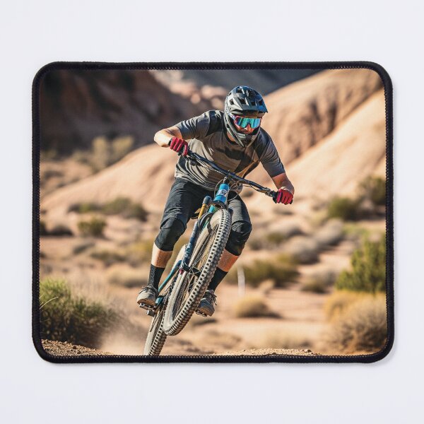Item preview, Desert adventurer popping a wheelie mid-ride. designed and sold by Hinson MTB Visuals.