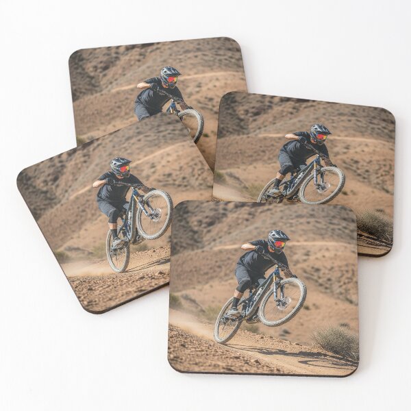 Item preview, Desert trail biker performing a wheelie. designed and sold by Hinson MTB Visuals.