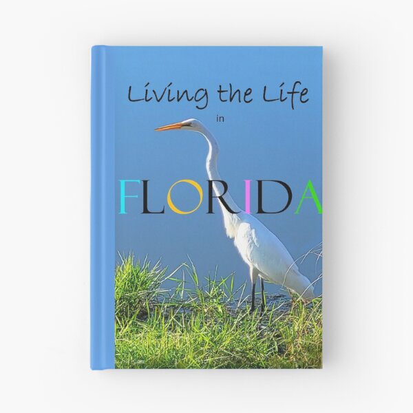 Item preview, Living the Life in Florida- Heron in Marsh vibrant blue state design designed and sold by ABG Inspirational Art.