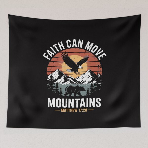 Item preview, Faith Can Move Mountains Sunset Bible Verse Christian designed and sold by MuteElevent.