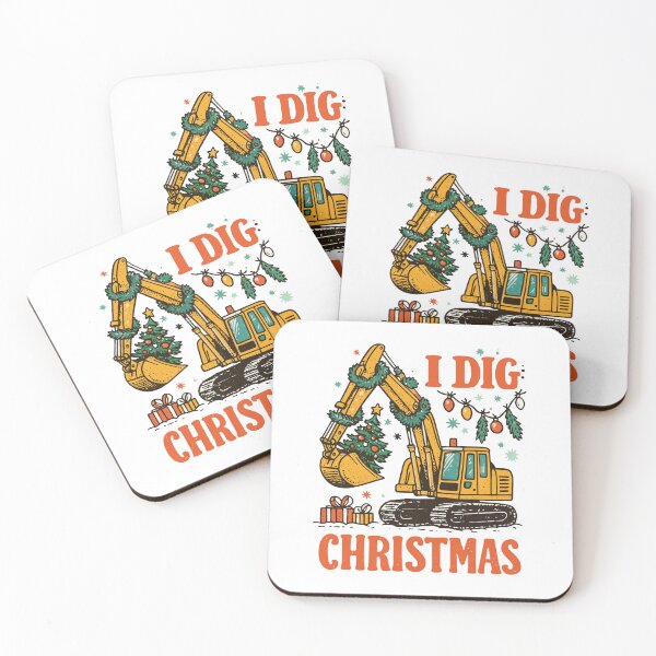 Item preview, I Dig Christmas, Funny Xmas, Excavator, Christmas, Funny Santa, Holiday designed and sold by toongstudio.