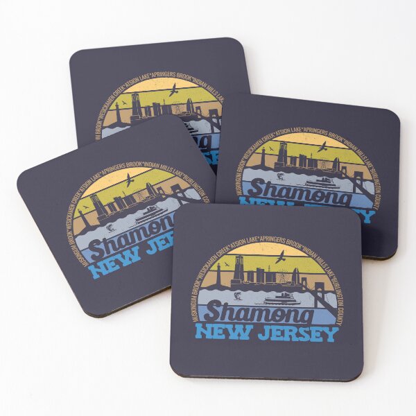 Artikelvorschau, Shamong New Jersey Sunset Retro Vintage Lokalstolz Logo entworfen und verkauft von CRHPOD20.