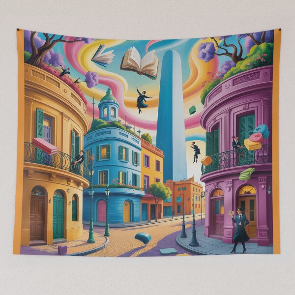 Item preview, A surrealist  urban landscape of Buenos Aires. designed and sold by Lilashakti ⭐️ ⭐️ ⭐️ ⭐️ ⭐️.