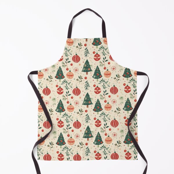 Item preview, Cheerful Christmas Trees and Ornaments Seamless Pattern on Cream designed and sold by Teeny Quities.
