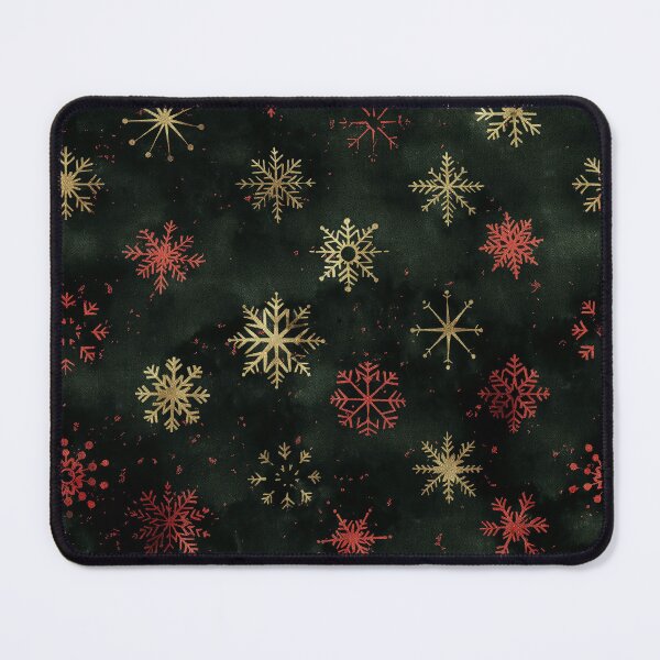 Item preview, Gold and Red Snowflakes Seamless Christmas Pattern on Dark Green designed and sold by Teeny Quities.