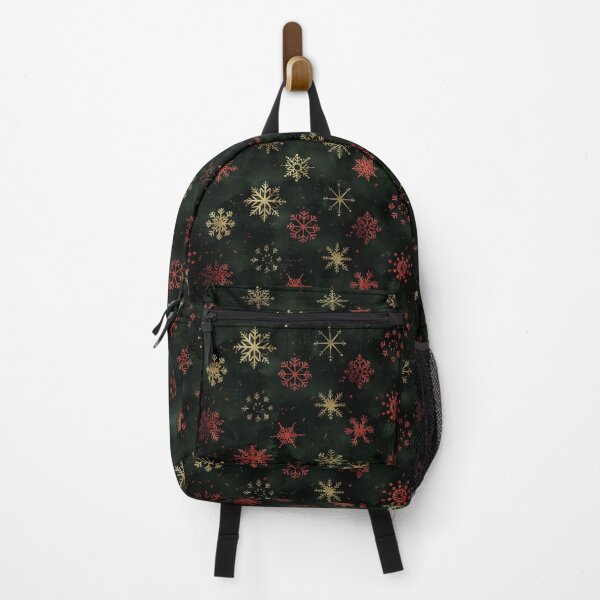 Item preview, Gold and Red Snowflakes Seamless Christmas Pattern on Dark Green designed and sold by Teeny Quities.