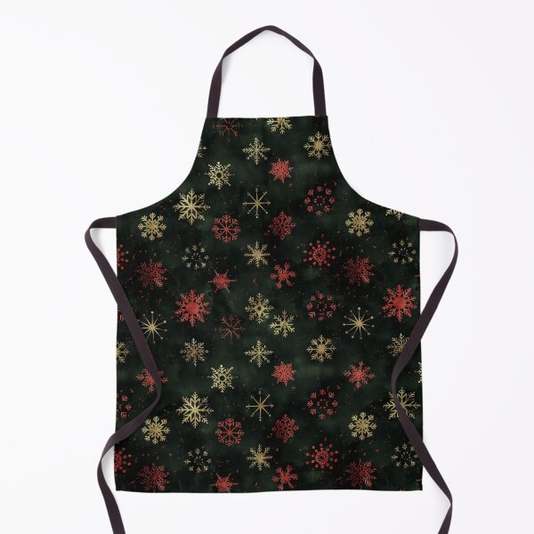 Item preview, Gold and Red Snowflakes Seamless Christmas Pattern on Dark Green designed and sold by Teeny Quities.