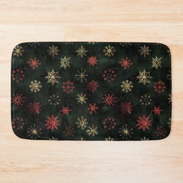 Item preview, Gold and Red Snowflakes Seamless Christmas Pattern on Dark Green designed and sold by Teeny Quities.